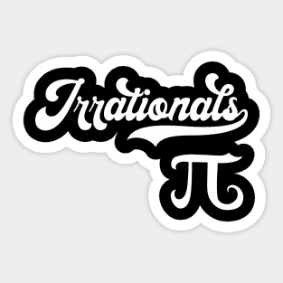 Team Irrationals Retro Baseball with Pi Sticker